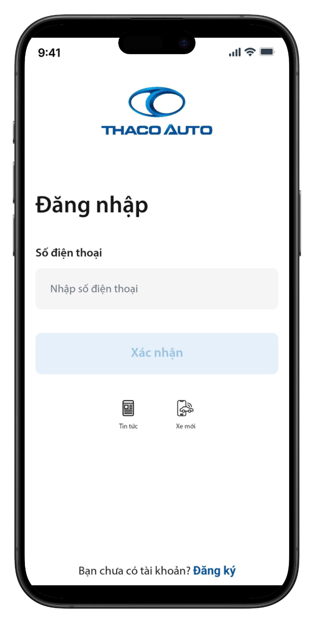 Màn hình đăng nhập sau khi xóa tài khoản