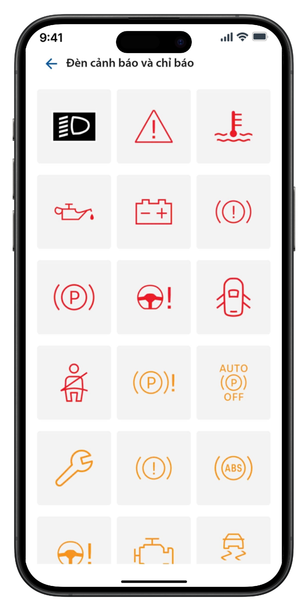 Giải thích đèn cảnh báo & chỉ báo - Bước 3
