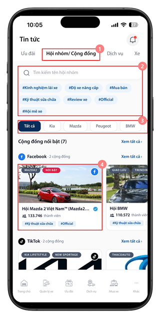Thẻ Hội nhóm/ Cộng đồng trong Tin tức