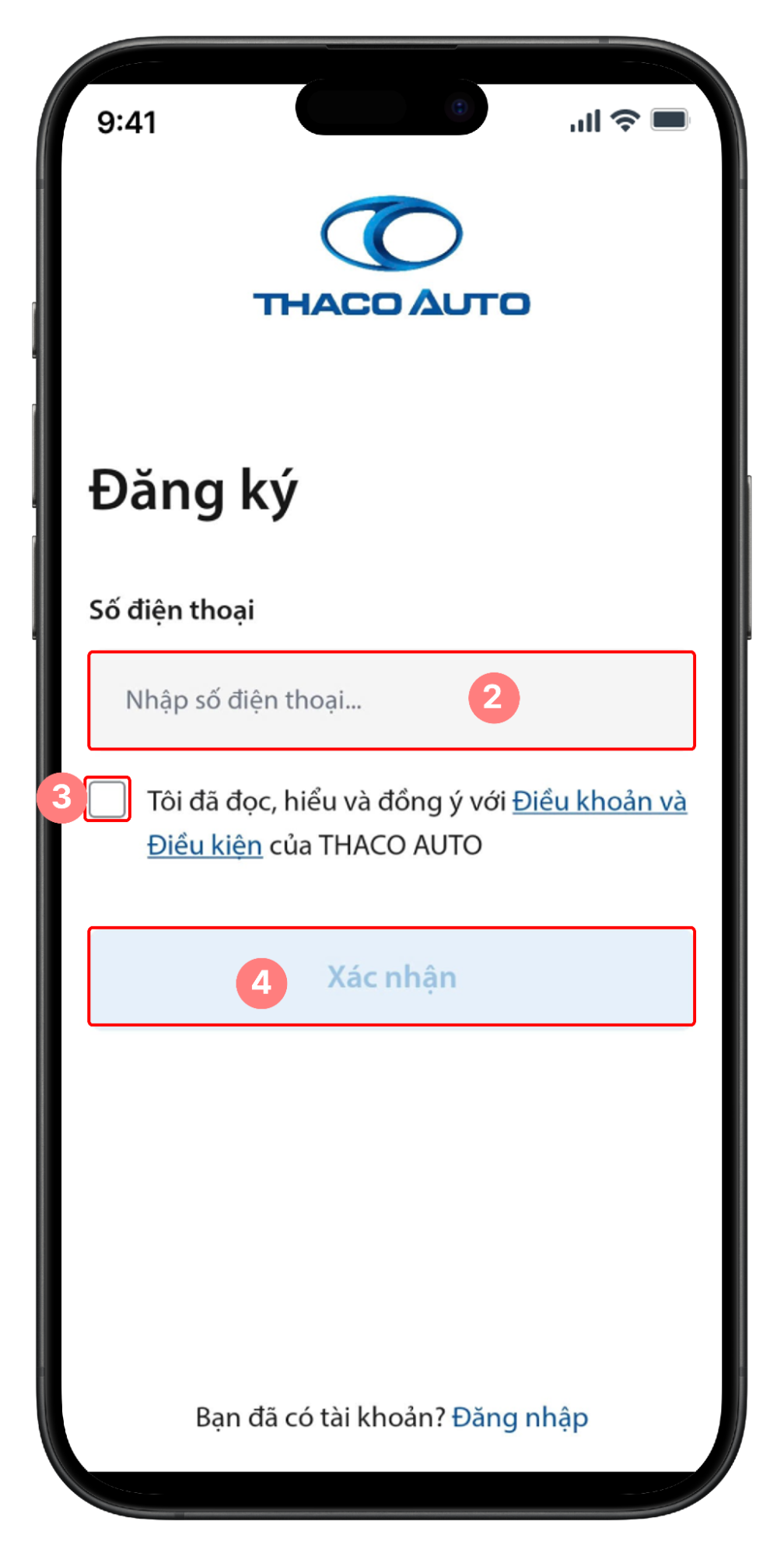 Màn hình đăng ký