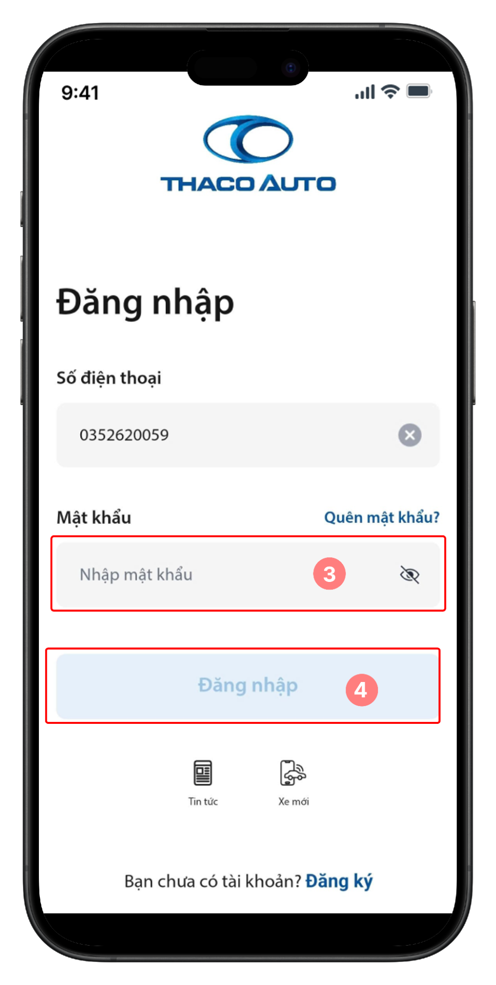 Màn hình đăng nhập - Nhập mật khẩu