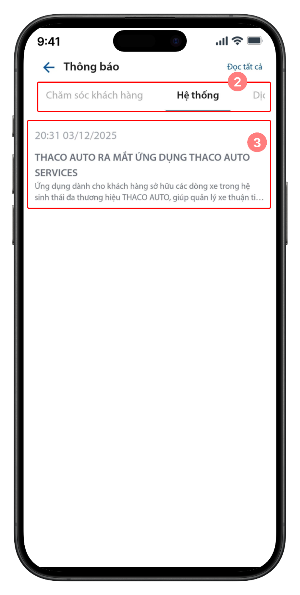 Màn hình thông báo