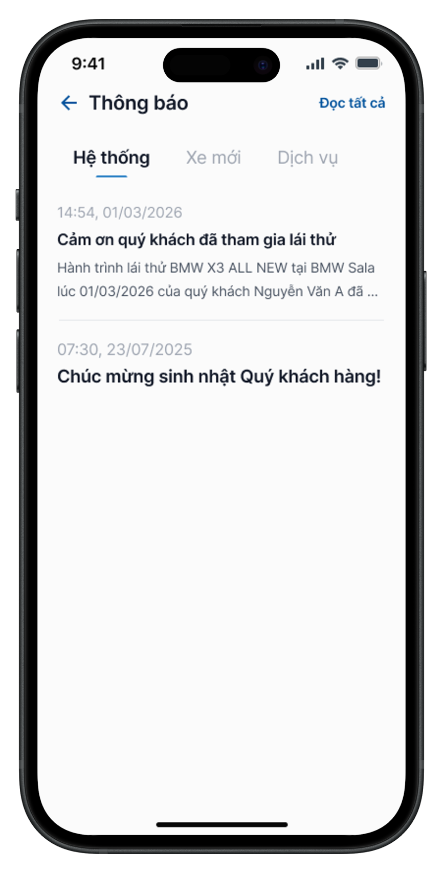 Tại Trang chủ chọn Đặt lịch dịch vụ