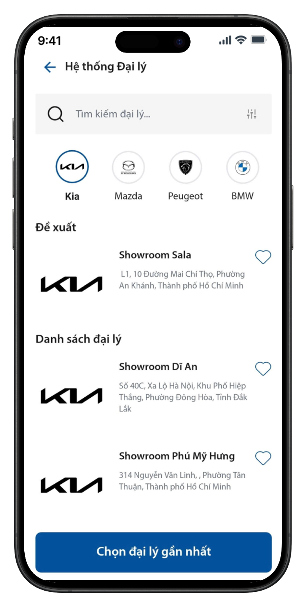 Danh sách đại lý các thương hiệu